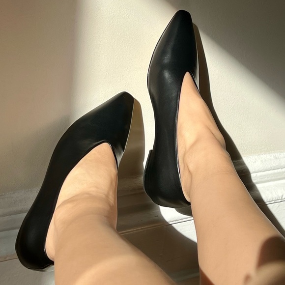 Point Toe Leather Flats - Picture 7 of 9